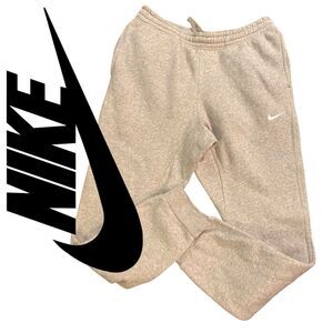 Nike Sweatpants Men’s Size Large Gray Cotton Fleece Lined Joggers Tapered